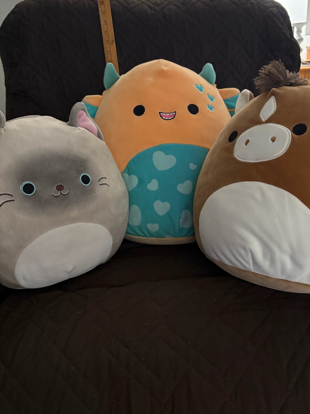 Squishmallows Orange Turquoise Gray Brown Plush Trio